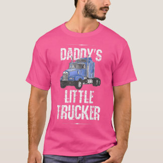 Camiseta Funny Daddy's Little Trucker Boys Girl Semi Truck
