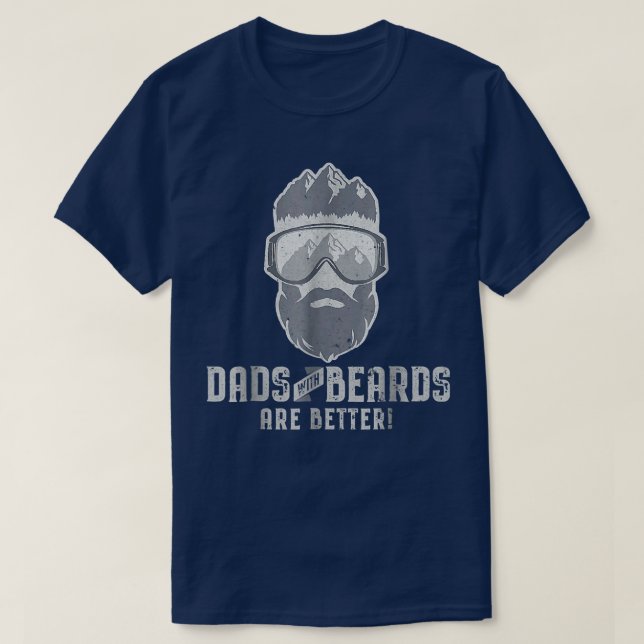 Camiseta Funny Dads With Beards Are Better Father's Day Ski (Diseño del anverso)