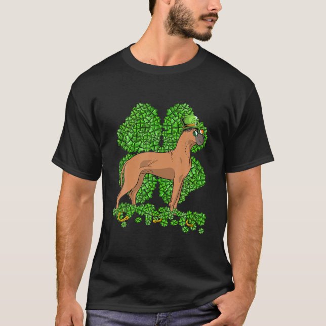 Camiseta Funny Dane Dog Shamrock St Patricks Day (Anverso)