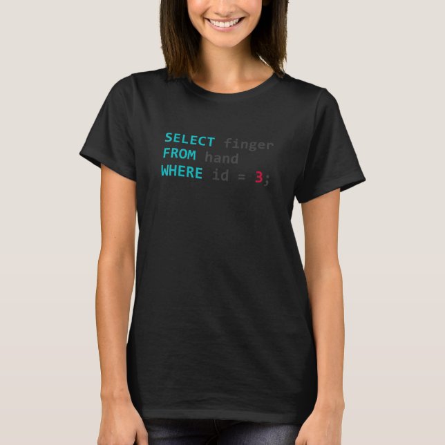 Camiseta Funny Database Programmer Sql Query Geek Jokes (Anverso)