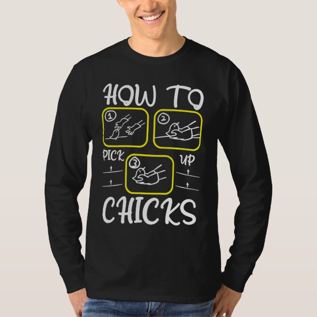 Camiseta Funny Dating Coach How To Pick Up Chicks Speed Dat (Anverso)