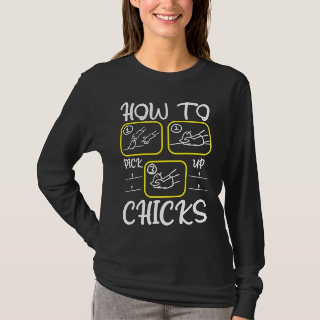 Camiseta Funny Dating Coach How To Pick Up Chicks Speed Dat (Anverso)