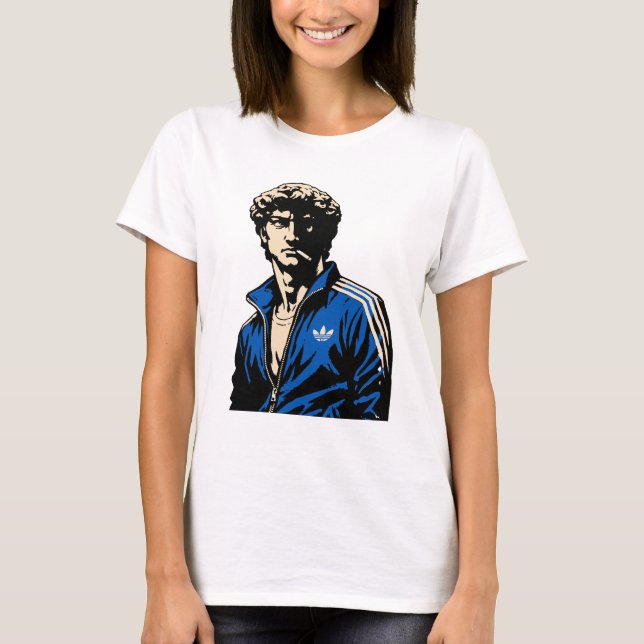 Camiseta Funny David Michelangelo statue in tracksuit (Anverso)