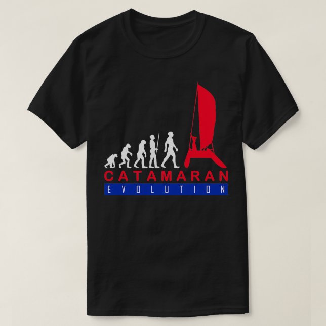 Camiseta Funny de la evolución de la vela en catamarán (Diseño del anverso)