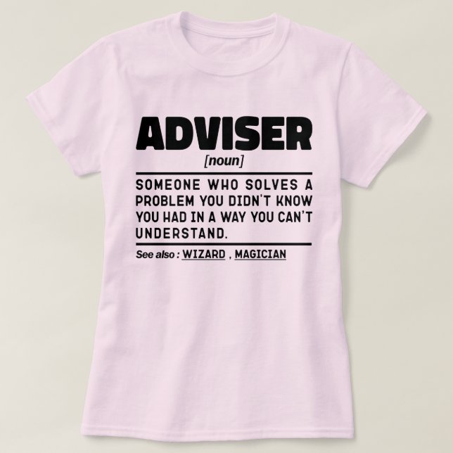 Camiseta Funny de retiro de definición de asesor nuevo (Diseño del anverso)