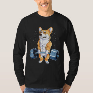 Camiseta Funny Deadlifting Corgi Bodybuilding And Gym Corg