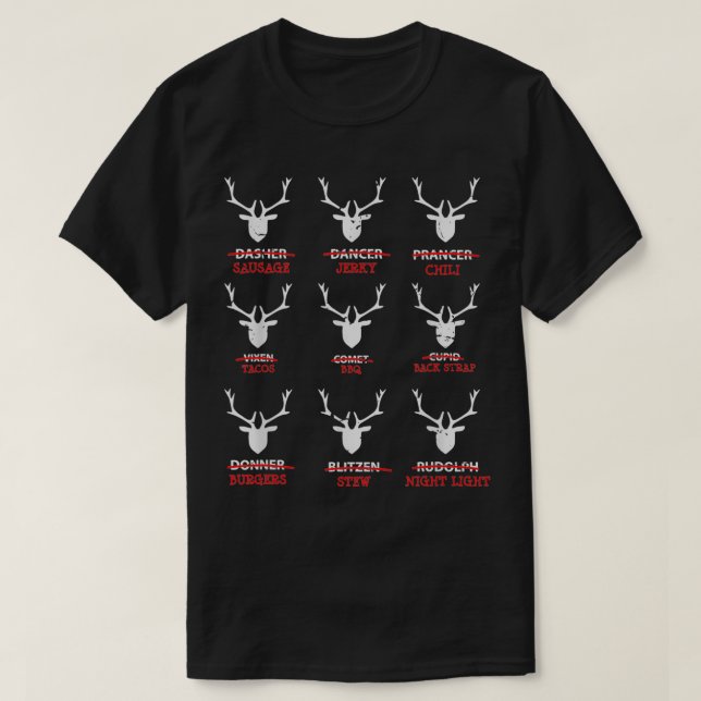 Camiseta Funny Deer Hunters All of Santa s Reindeer Gift  (Diseño del anverso)