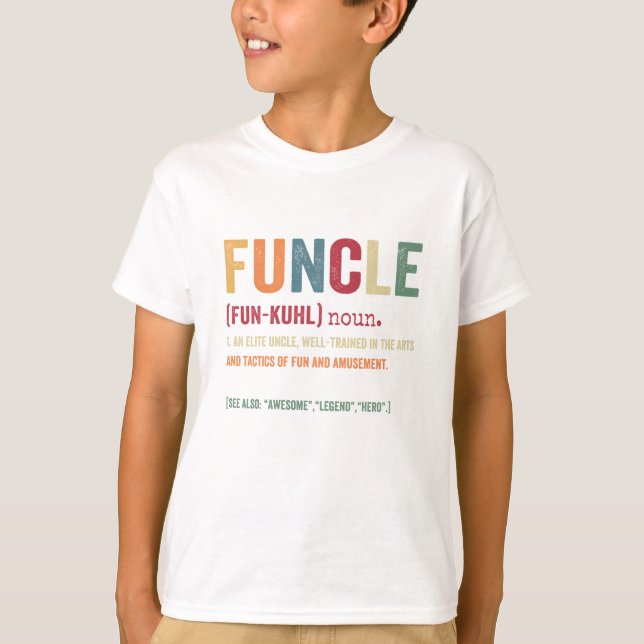 Camiseta Funny definición de tío, maravilloso héroe de leye (Anverso)