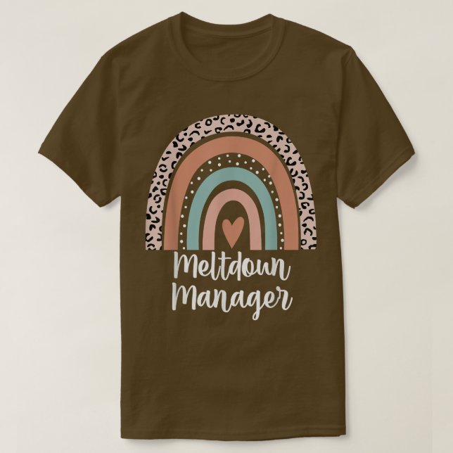 Camiseta Funny del gerente de la fusión Leopard Rainbow Mam (Diseño del anverso)
