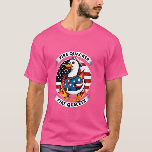 Camiseta Funny del lanzador de piropos de Fire Quacker el 4 (Anverso)