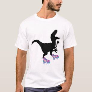 Camiseta Funny del patinaje sobre ruedas de dinosaurios T-r