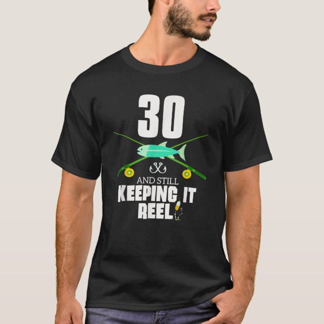 Camiseta Funny del pescador de 30 años de edad (Anverso)