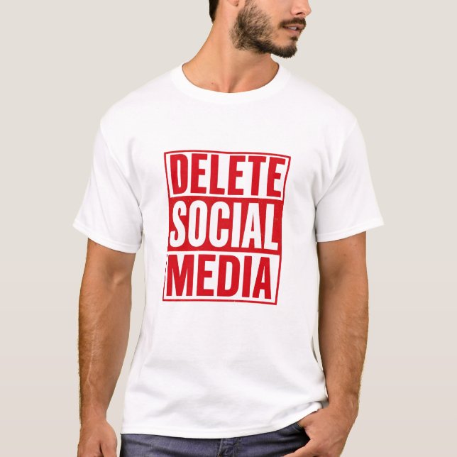 Camiseta Funny Delete Social Media Anti Internet Minimalist (Anverso)