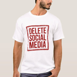 Camiseta Funny Delete Social Media Anti Internet Minimalist