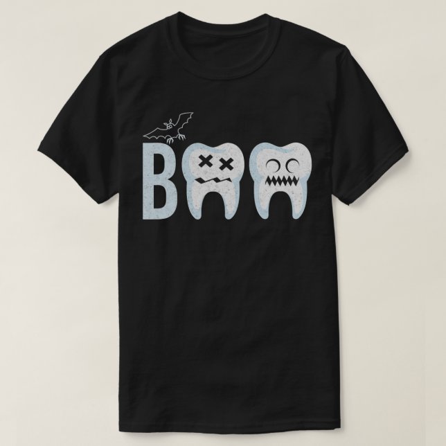 Camiseta Funny Dental Halloween Boo Hygienist Teeth Assista (Diseño del anverso)