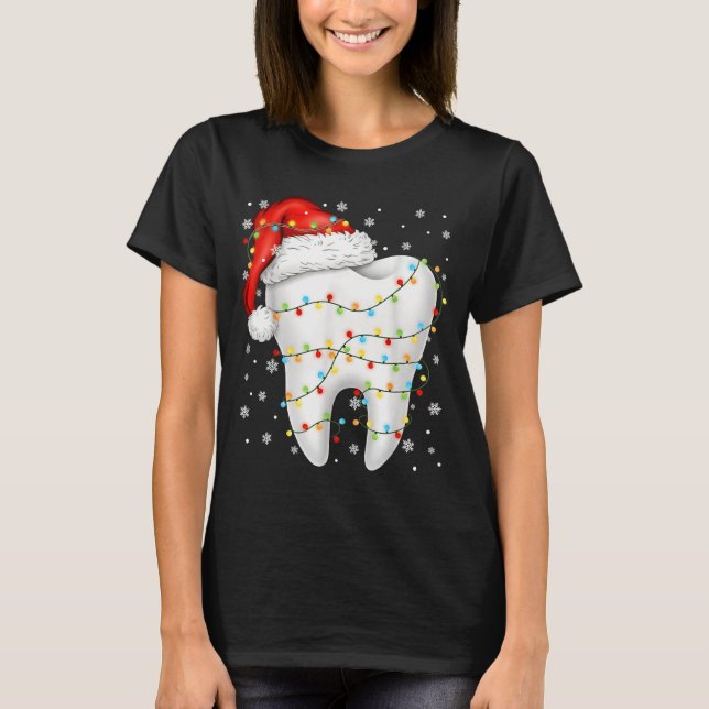 Camiseta Funny Dental Tooth Pjs Pajamas Christmas Xmas Men  (Anverso)