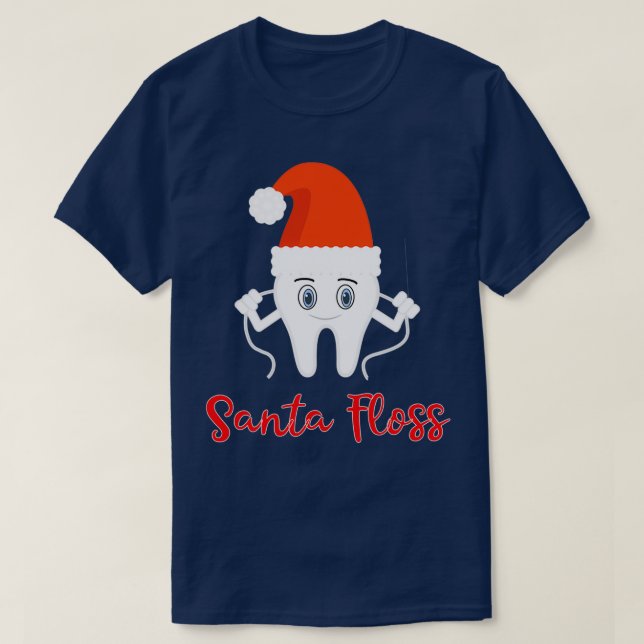 Camiseta Funny Dentist Santa Flossing Christmas Tooth Desig (Diseño del anverso)