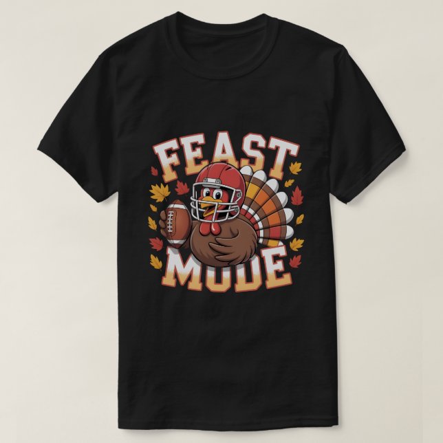 Camiseta Funny Design Turkey Feast Mode Fall Men Women kids (Diseño del anverso)
