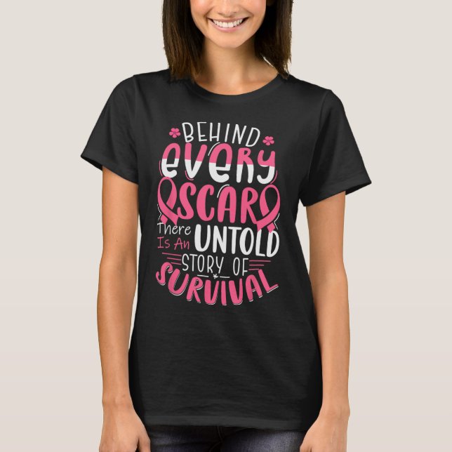 Camiseta Funny Detrás De Cada Cáncer De Mama Inédito De La  (Anverso)