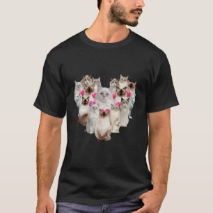Camiseta Funny Día de San Valentín Ragdoll Heart Gift Cat L