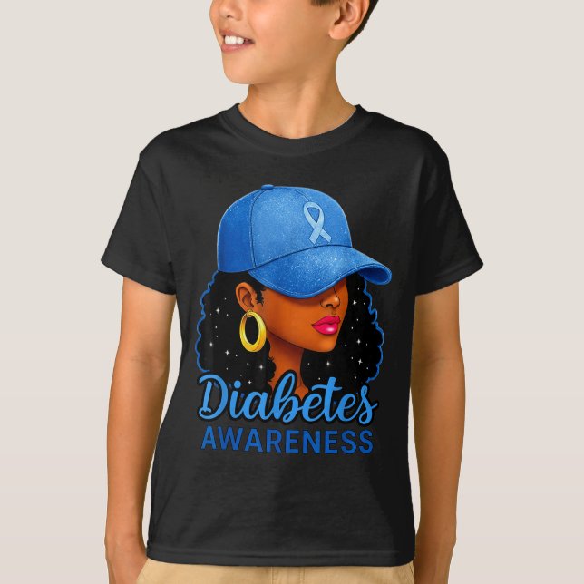 Camiseta Funny Diabetes Awareness Month Black Women  (Anverso)