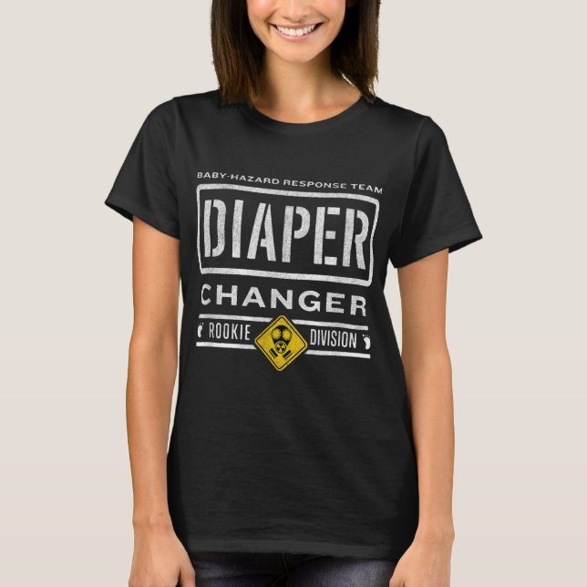 Camiseta Funny Diaper Changer Duty - Esperando a un nuevo p (Anverso)