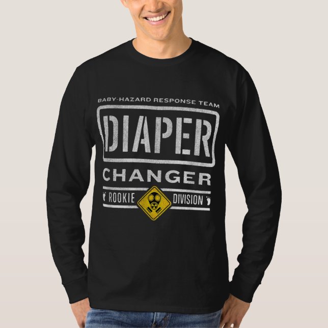 Camiseta Funny Diaper Changer Duty - Esperando a un nuevo p (Anverso)