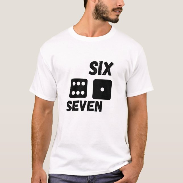 Camiseta Funny Dice “Six Seven” Minimalist Graphic Design | (Anverso)
