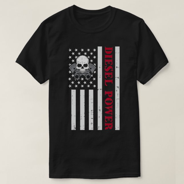 Camiseta Funny Diesel Mechanic Motorcycle American Diesel P (Diseño del anverso)