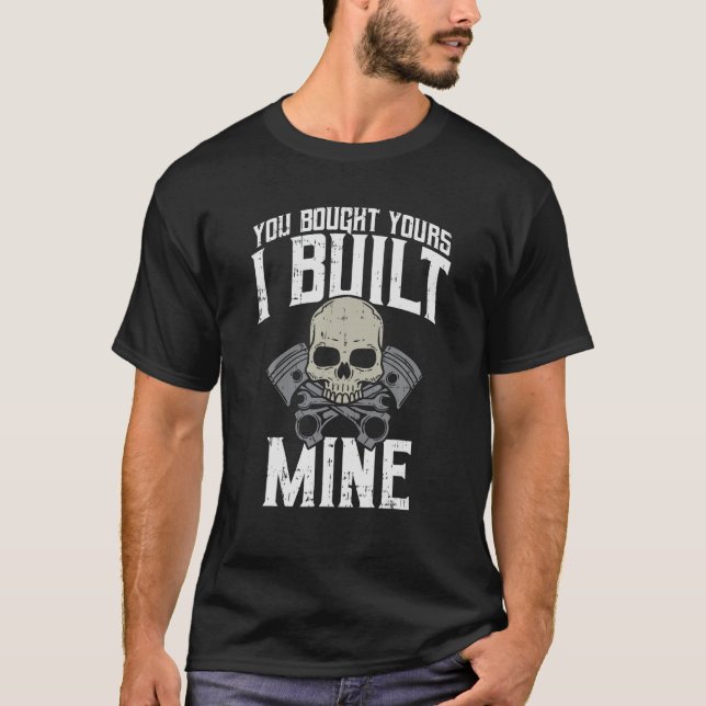 Camiseta Funny Diesel Mechanic Motorcycle compró su buil (Anverso)