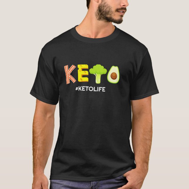 Camiseta Funny Dieta Keto Tee Ketones Bajo Carbón Keto Mori (Anverso)