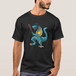 Camiseta Funny Dino Baseball Player T-Rex Lover Game Kids B
