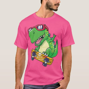 Camiseta Funny Dino Skateboard Shirt Skater Dinosaur Teen B