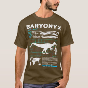 Camiseta Funny Dinosaur Baryony Fact Sheet Fossils Data