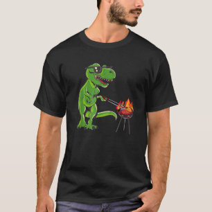 Camiseta Funny Dinosaur Chef Cook BBQ al aire libre papá co