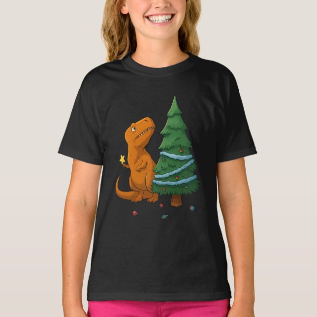 Camiseta Funny Dinosaur Christmas – Cute T-Rex Holiday (Anverso)