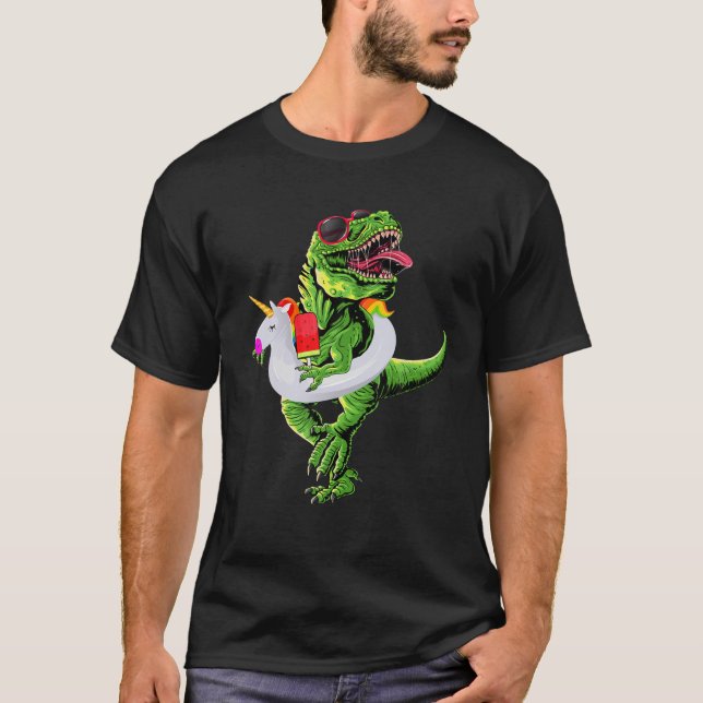 Camiseta Funny Dinosaur Cute Unicorn Flota Fiesta Gir (Anverso)