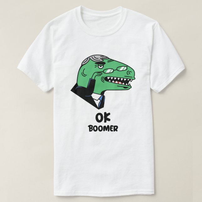 Camiseta Funny Dinosaur OK Boomer (Diseño del anverso)