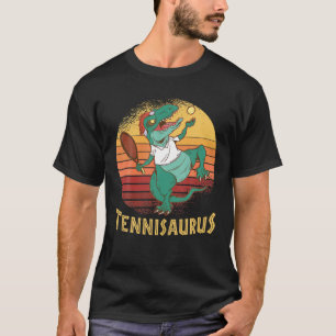 Camiseta Funny Dinosaur Playing Tennis Retro Style Tennisau
