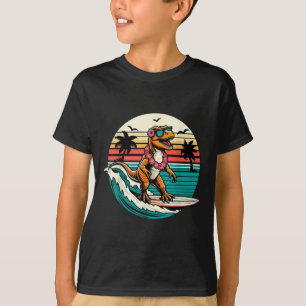 Camiseta Funny Dinosaur Surfboard Beach Summer Surfing Trex