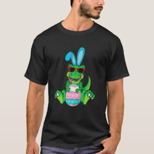 Camiseta Funny Dinosaur T Rex Bunny Easter Boys Basket Stuf