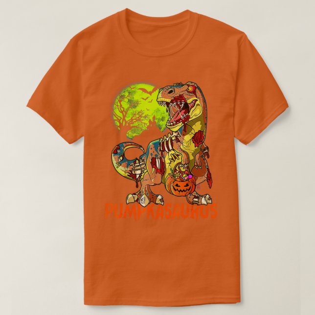 Camiseta Funny Dinosaur T Rex Mummy Pumpkin Halloween For K (Diseño del anverso)