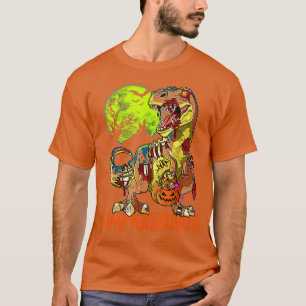 Camiseta Funny Dinosaur T Rex Mummy Pumpkin Halloween For K