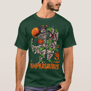 Camiseta Funny Dinosaur T rex Mummy Pumpkin Halloween para 