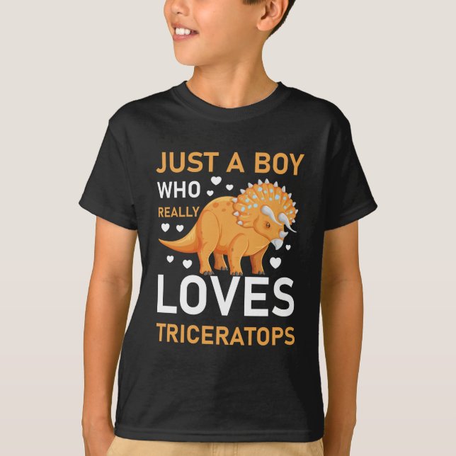 Camiseta Funny Dinosaur Triceratops ropa para niños (Anverso)