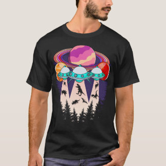 Camiseta Funny Dinosaur Ufo Lover Alien