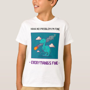 Camiseta Funny Dinosaurio Asteroide Todo está bien