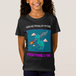 Camiseta Funny Dinosaurio Asteroide Todo está bien