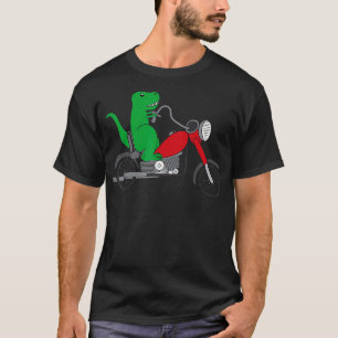 Camiseta Funny Dinosaurio Rex En Motocicleta Roja Dino Bike