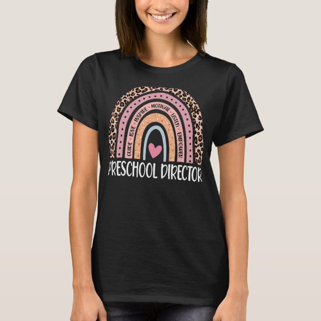 Camiseta Funny Director de Preescolar Rainbow Leopard Print (Anverso)